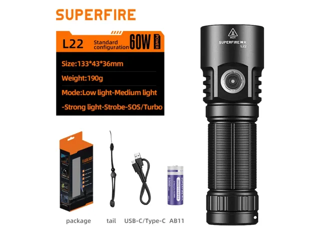 Ліхтар Superfire L22 Black Фото 5